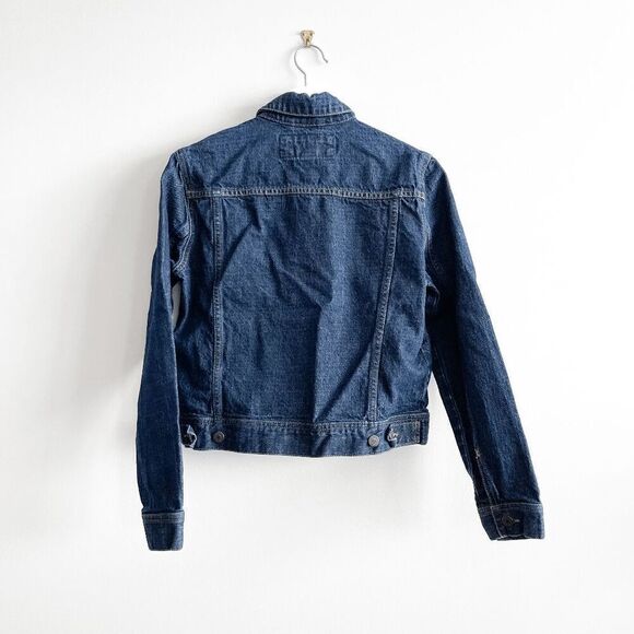 Roots Womens Long-Sleeve Pointed Collar Button-Front Denim Jacket Blue Medium - Picture 2 of 6